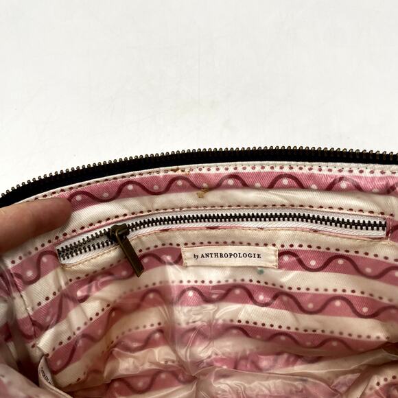 Anthropologie blue velvet zip pouch - Picture 4 of 4